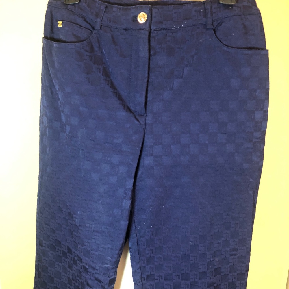 ST. John Essentials by Marie Gray Blue Textured Pants.